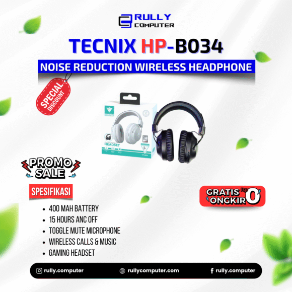 Tecnix HP-B034 Noise Reduction Wireless  Headset