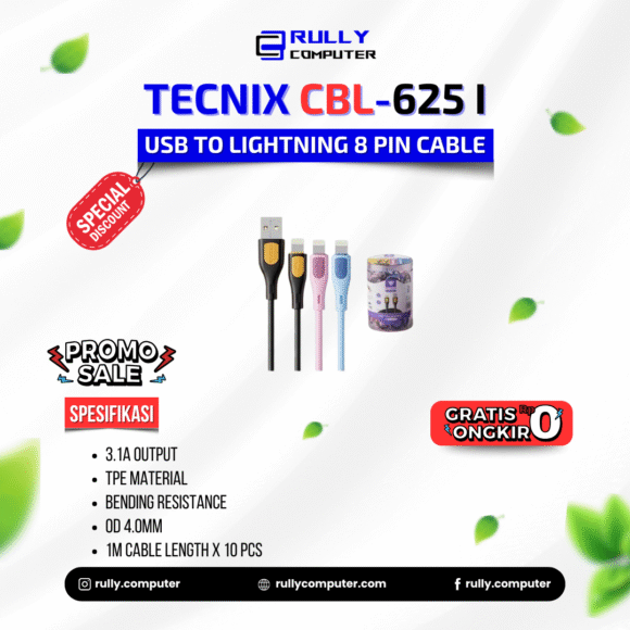 Tecnix CBL-625 I USB to Lightning 8 Pin Cable