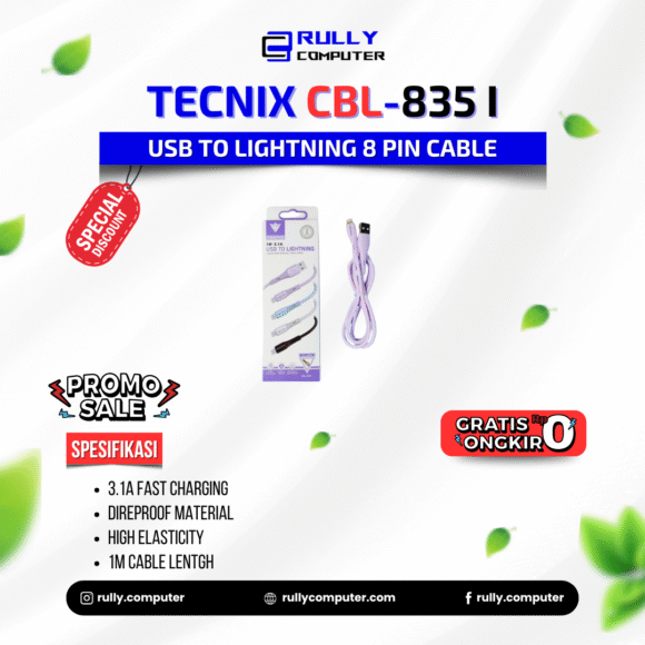Tecnix CBL-835 I USB to Lightning 8 Pin Cable