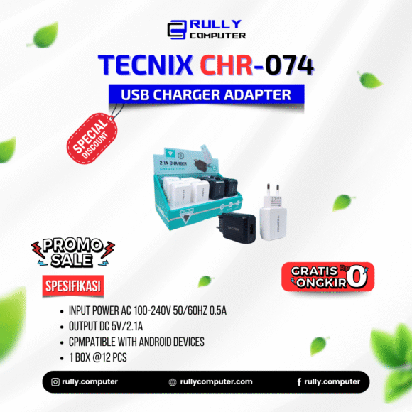Tecnix CHR-074 USB Charger Adapter
