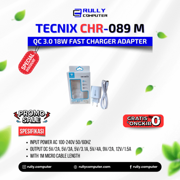 Tecnix CHR-089 M QC 3.0 18W Fast Charger Adapter